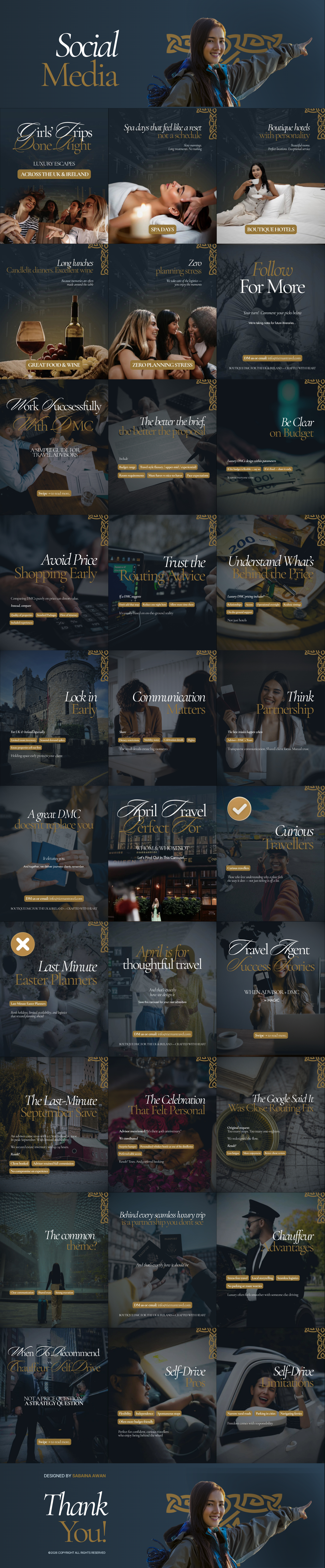 Tiernan Travels — full social showcase, scroll to see the whole thing
